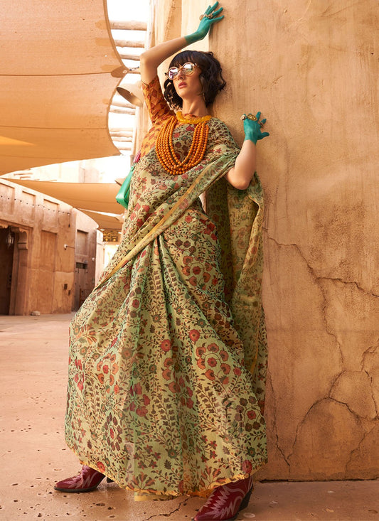 Classic Printed Tissue Saree - S6082