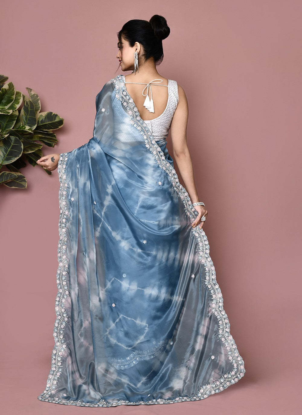 Classic Hand Embroidery Jimmy Chu Saree - S9359