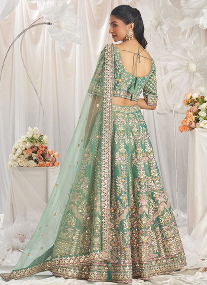 Embroidered Tissue A - Line Lehenga - L2421