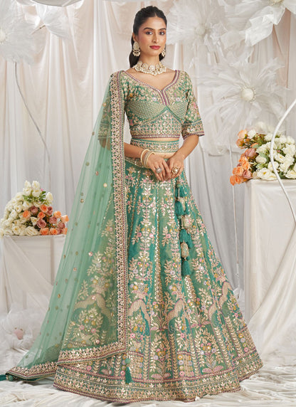 Embroidered Tissue A - Line Lehenga - L2421