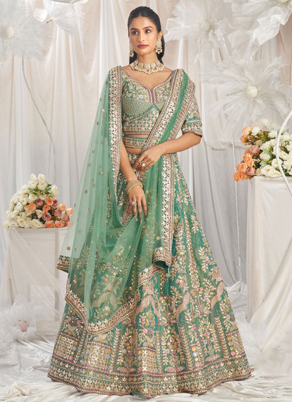 Embroidered Tissue A - Line Lehenga - L2421