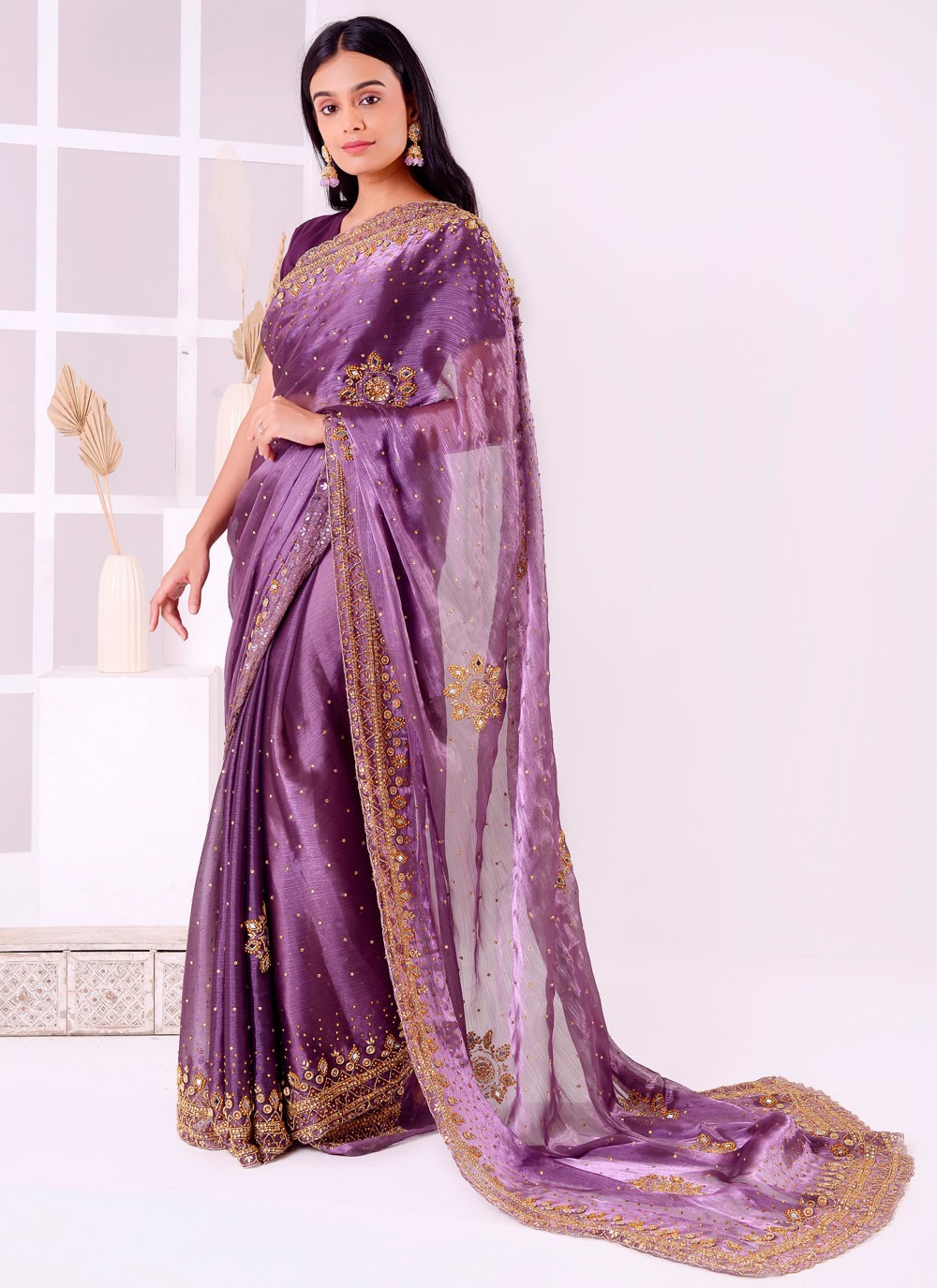 Classic Embroidered Georgette Saree - S7727