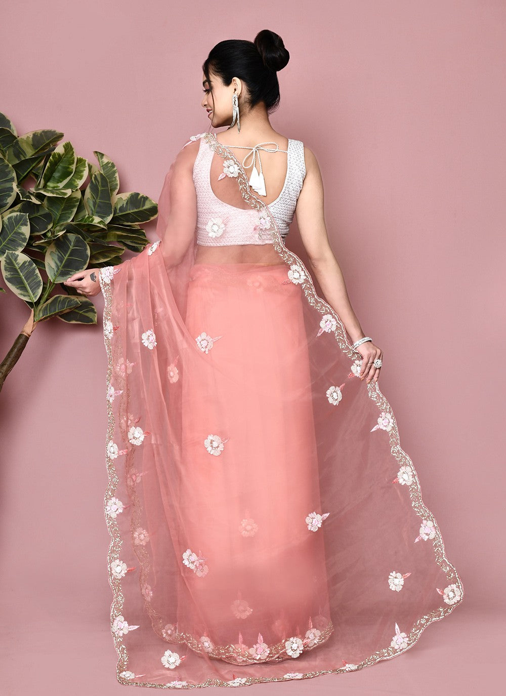 Classic Hand Embroidery Jimmy Chu Saree - S9359