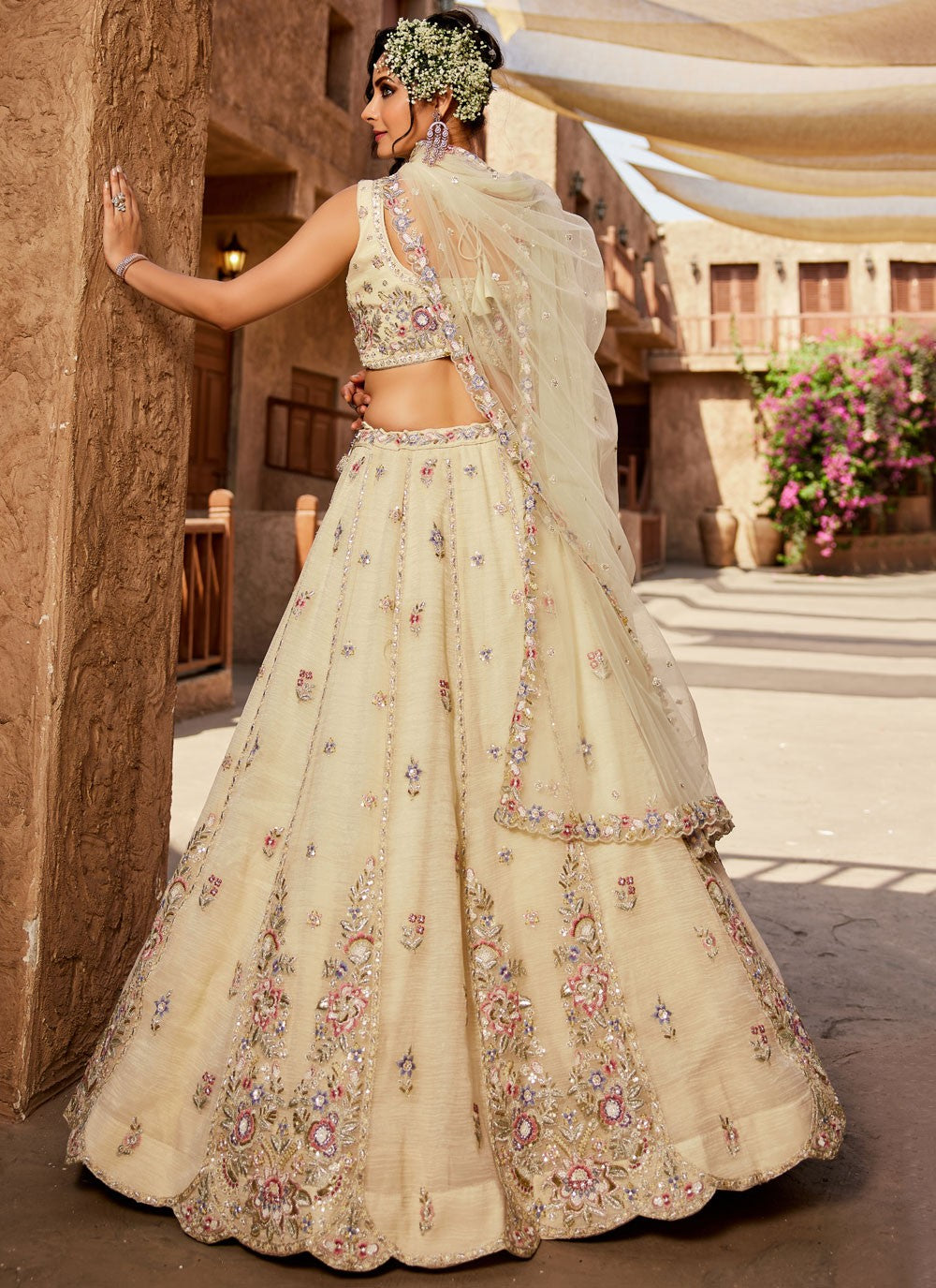 Tissue Engagement, Mehandi & Sangeet, Reception, Wedding A - Line Lehenga L3532