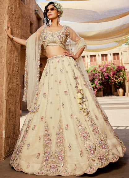 Tissue Engagement, Mehandi & Sangeet, Reception, Wedding A - Line Lehenga L3532
