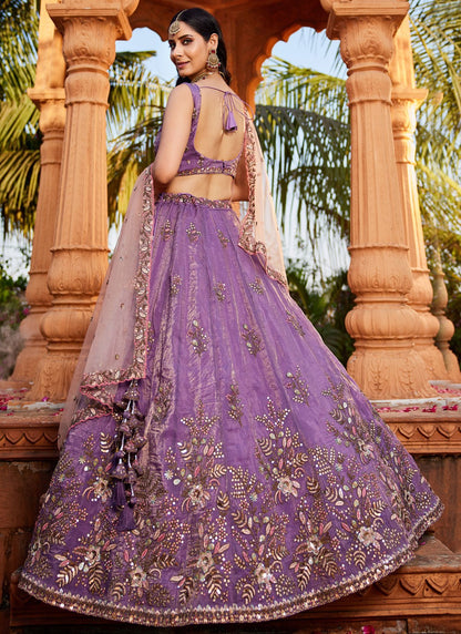Tissue Engagement, Mehandi & Sangeet, Reception, Wedding A - Line Lehenga L3562