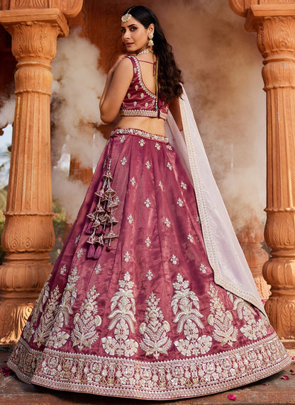 Tissue Engagement, Mehandi & Sangeet, Reception, Wedding A - Line Lehenga L3527