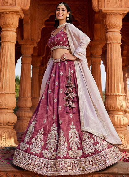 Tissue Engagement, Mehandi & Sangeet, Reception, Wedding A - Line Lehenga L3527