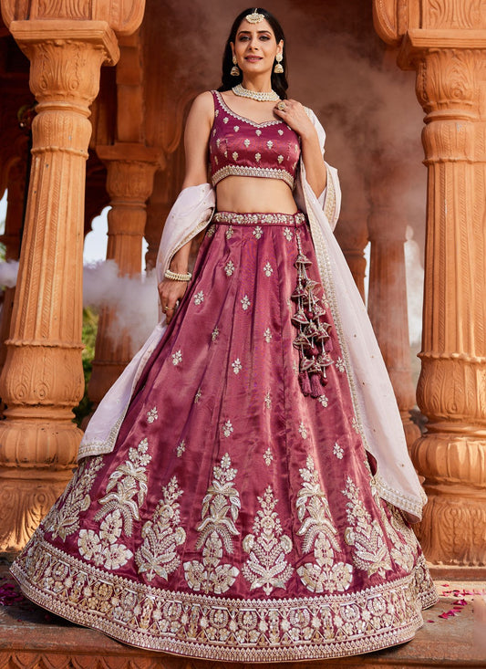 Tissue Engagement, Mehandi & Sangeet, Reception, Wedding A - Line Lehenga L3527