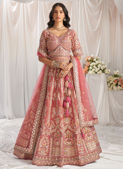 Embroidered Tissue A - Line Lehenga - L2421