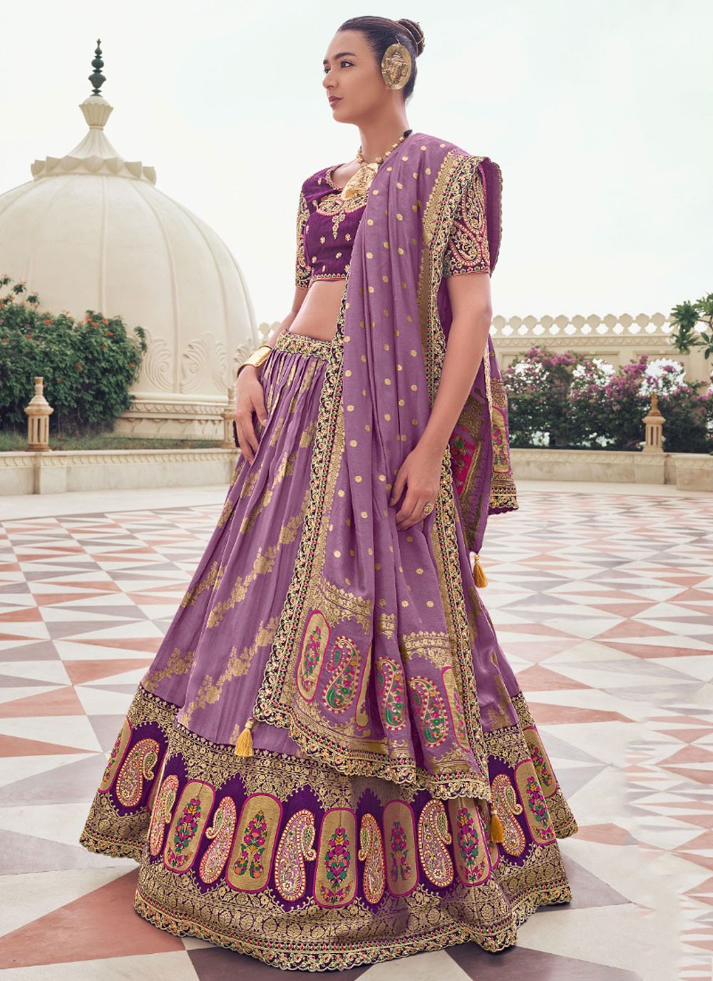 Chikankari Work Organza, Tissue A - Line Lehenga - L2696