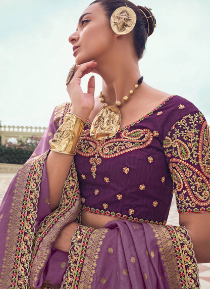 Chikankari Work Organza, Tissue A - Line Lehenga - L2696