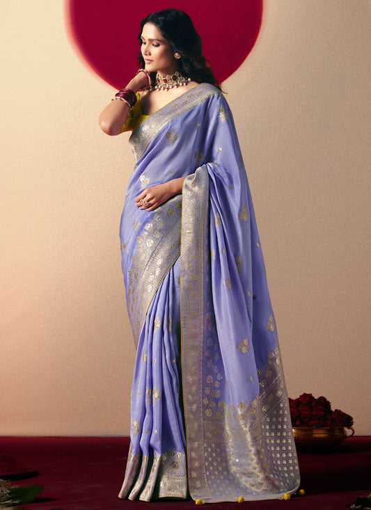 Mauve Viscose Traditional Saree Weaving Zari S19422
