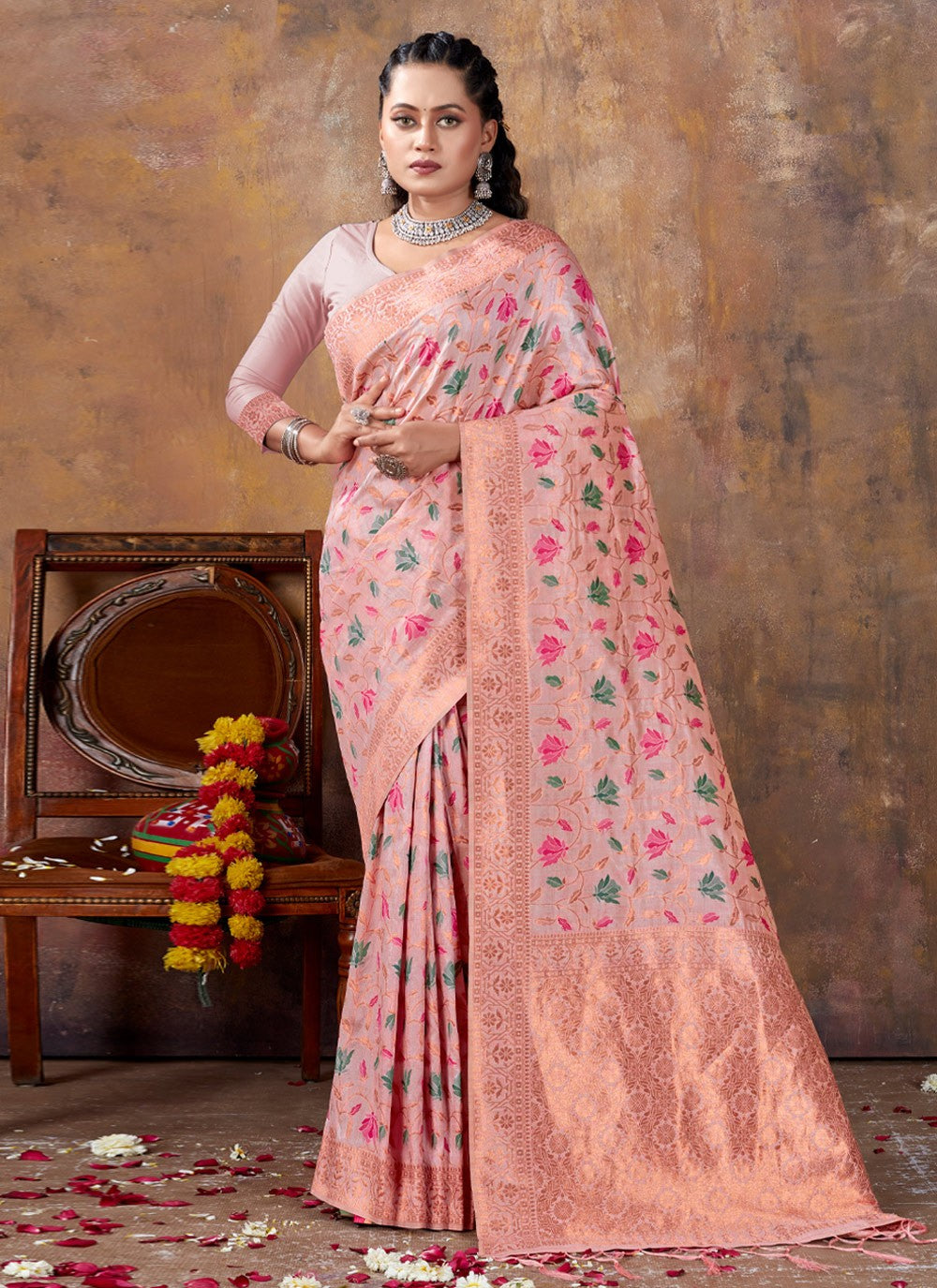 Traditional Fancy Work Banarasi Silk Saree - S2979