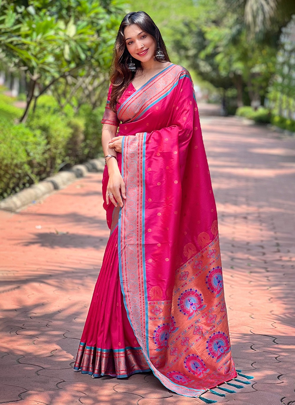 Traditional Weaving Zari Paithni, Silk Saree - S8590