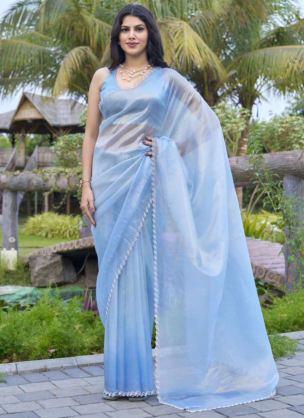 Cutdana, Swarovski Cotton Silk Saree - S11595