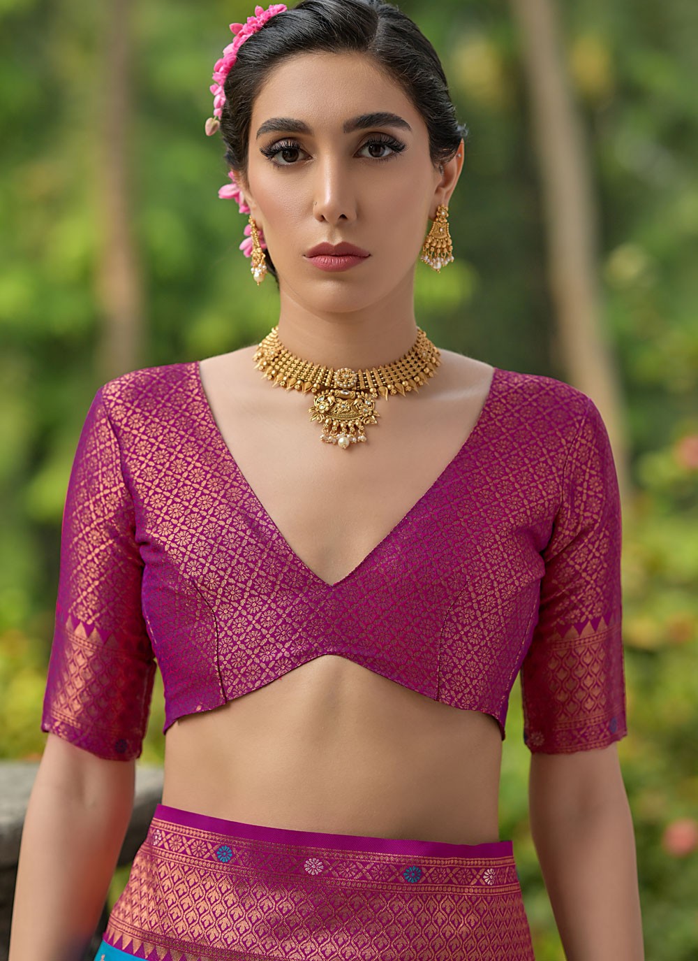 Traditional Woven Blue Banarasi Silk S13047