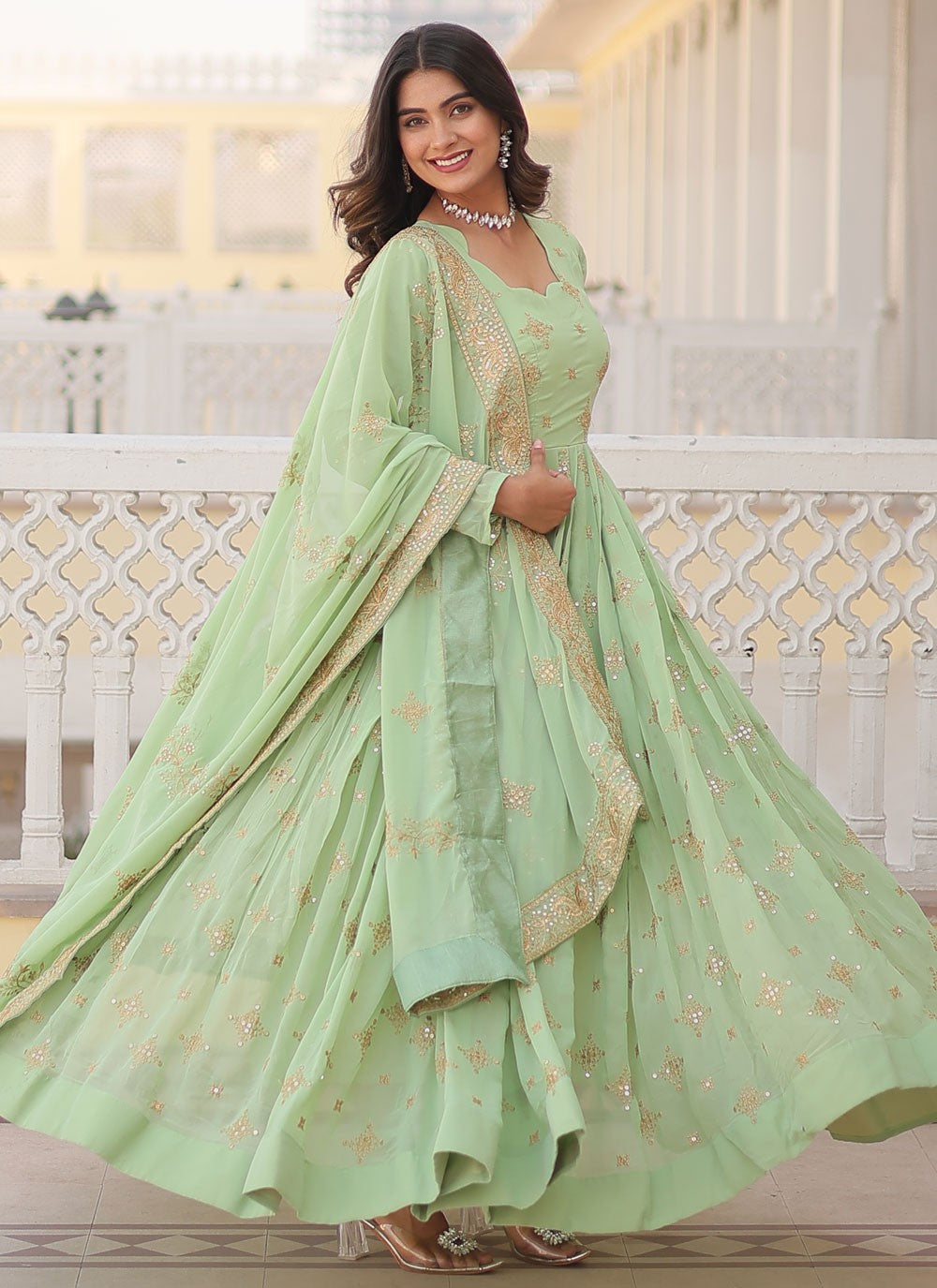 Faux Georgette Gown - G1454