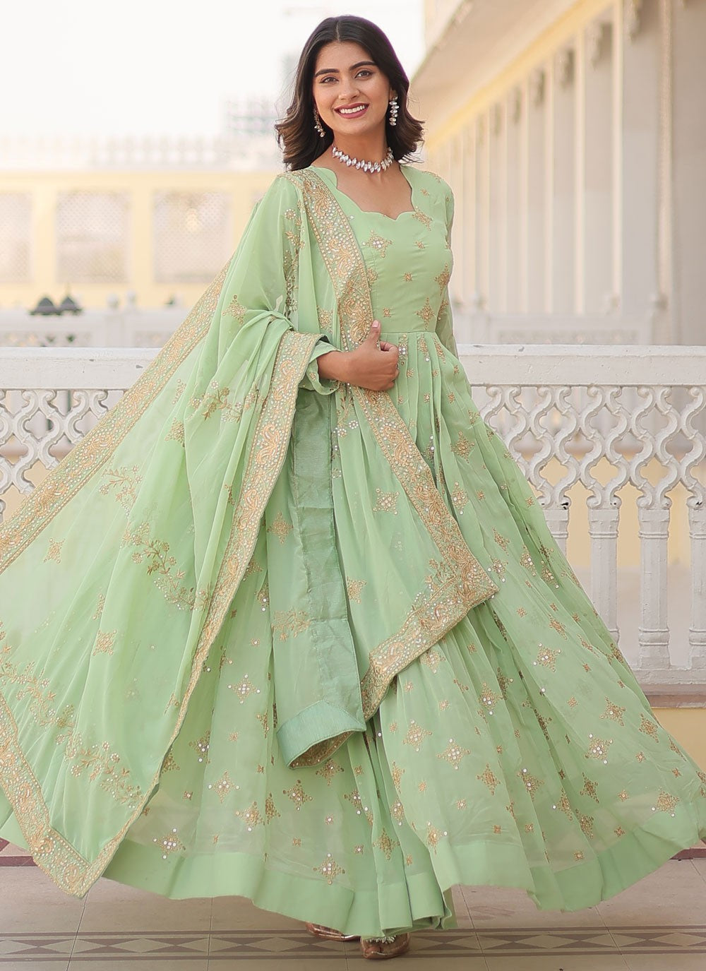 Faux Georgette Gown - G1454