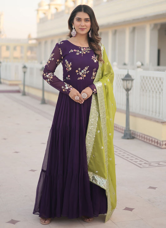 Faux Georgette Gown - G1343