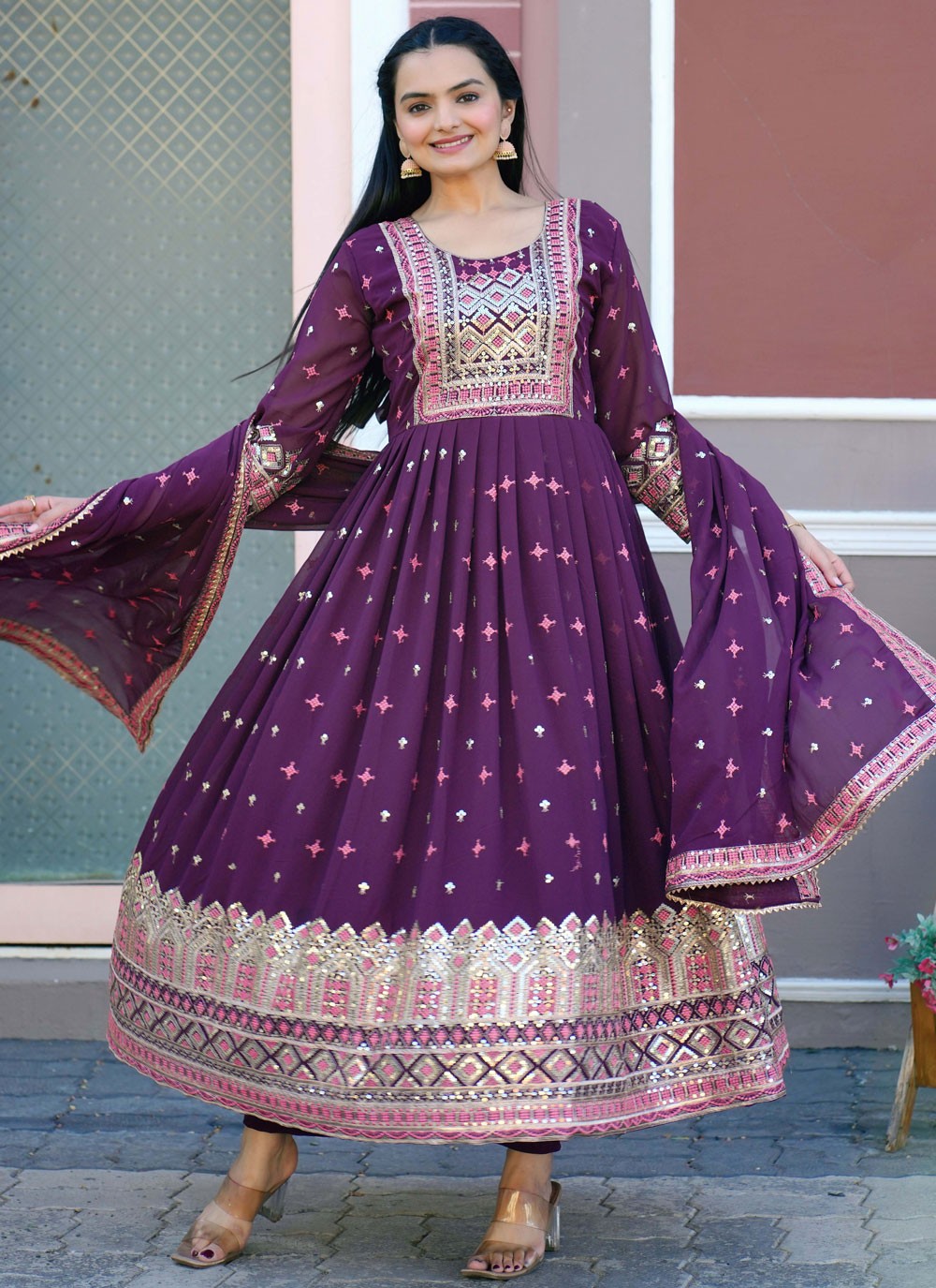 Archive Embroidered, Sequins, Zari 316803 Purple T6830