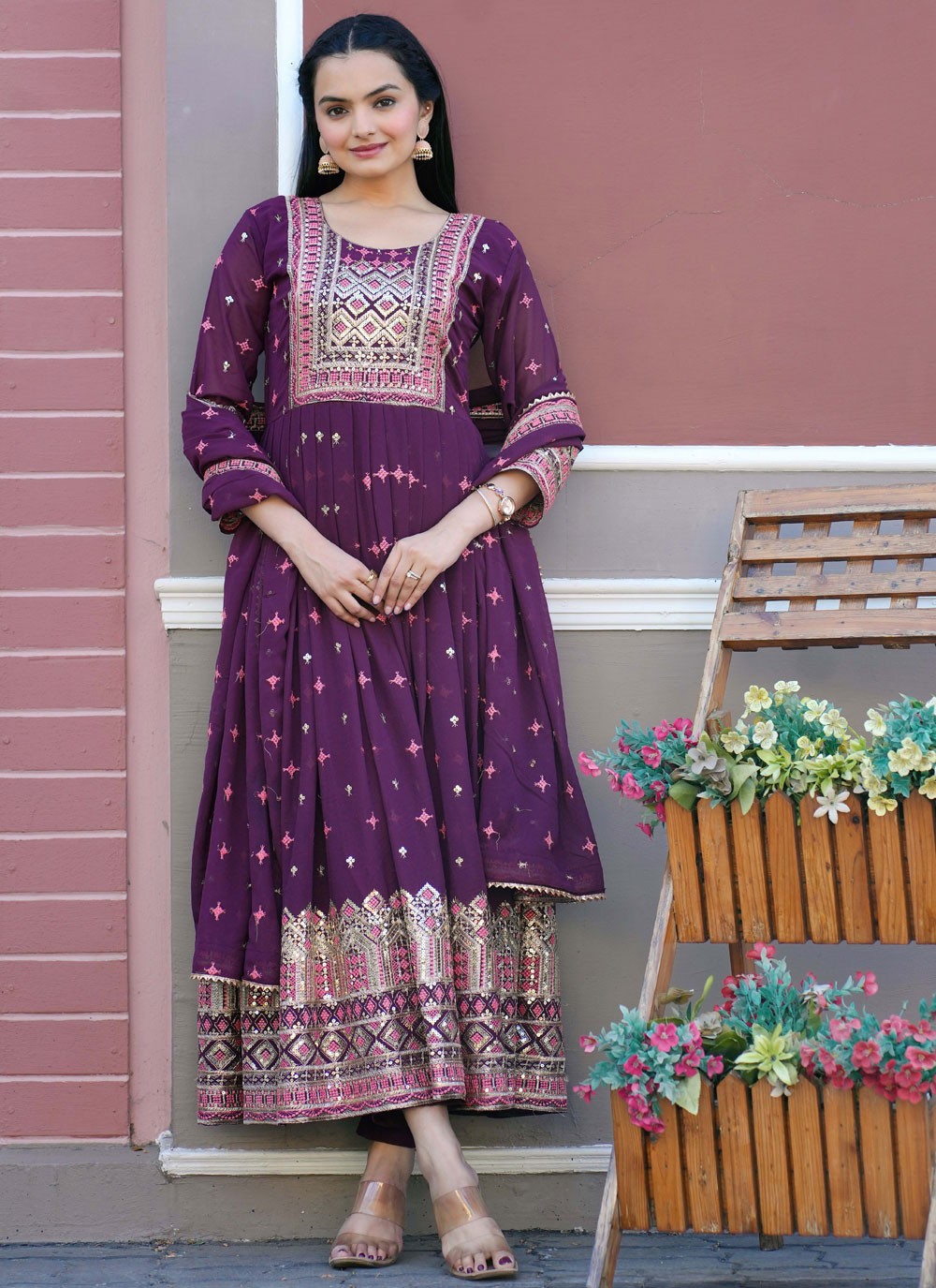 Archive Embroidered, Sequins, Zari 316803 Purple T6830