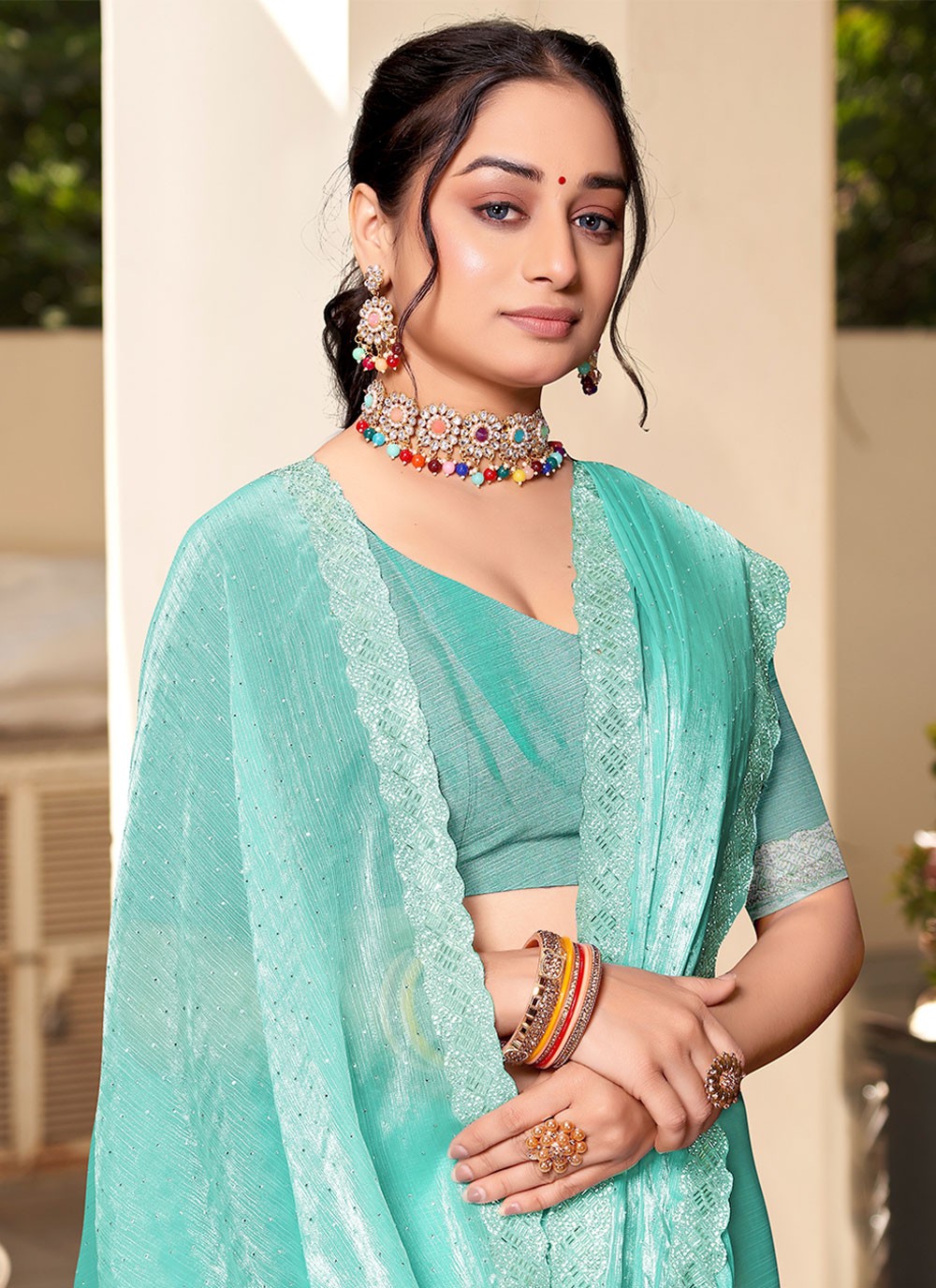 Classic Swarovski Silk Saree - S4828