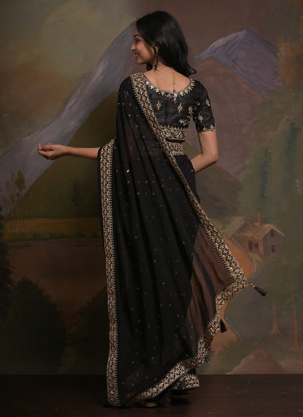 Classic Cord Georgette Saree - S5348