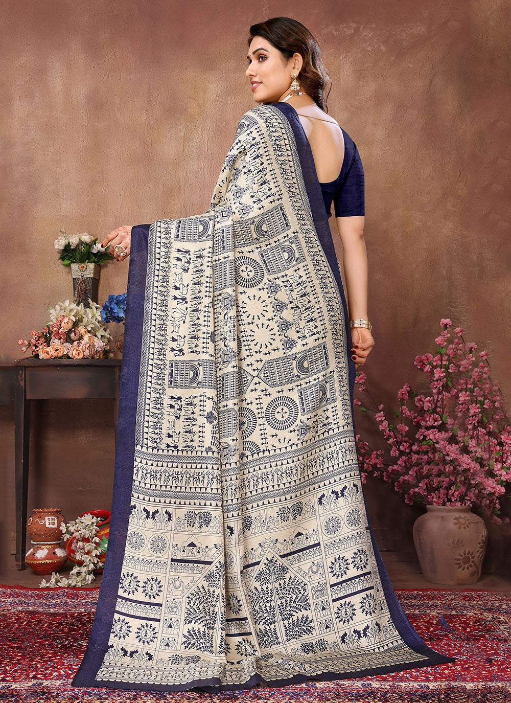 Classic Stones Chiffon Satin Saree - S5886