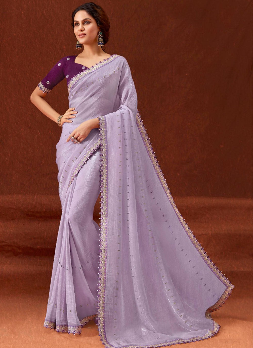 Classic Stones Chinon Saree - S7057