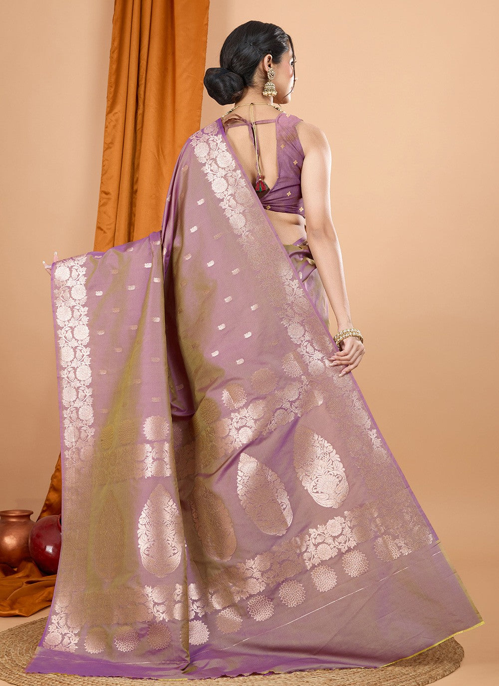 Woven Banarasi Silk Pink Trendy Saree S15069