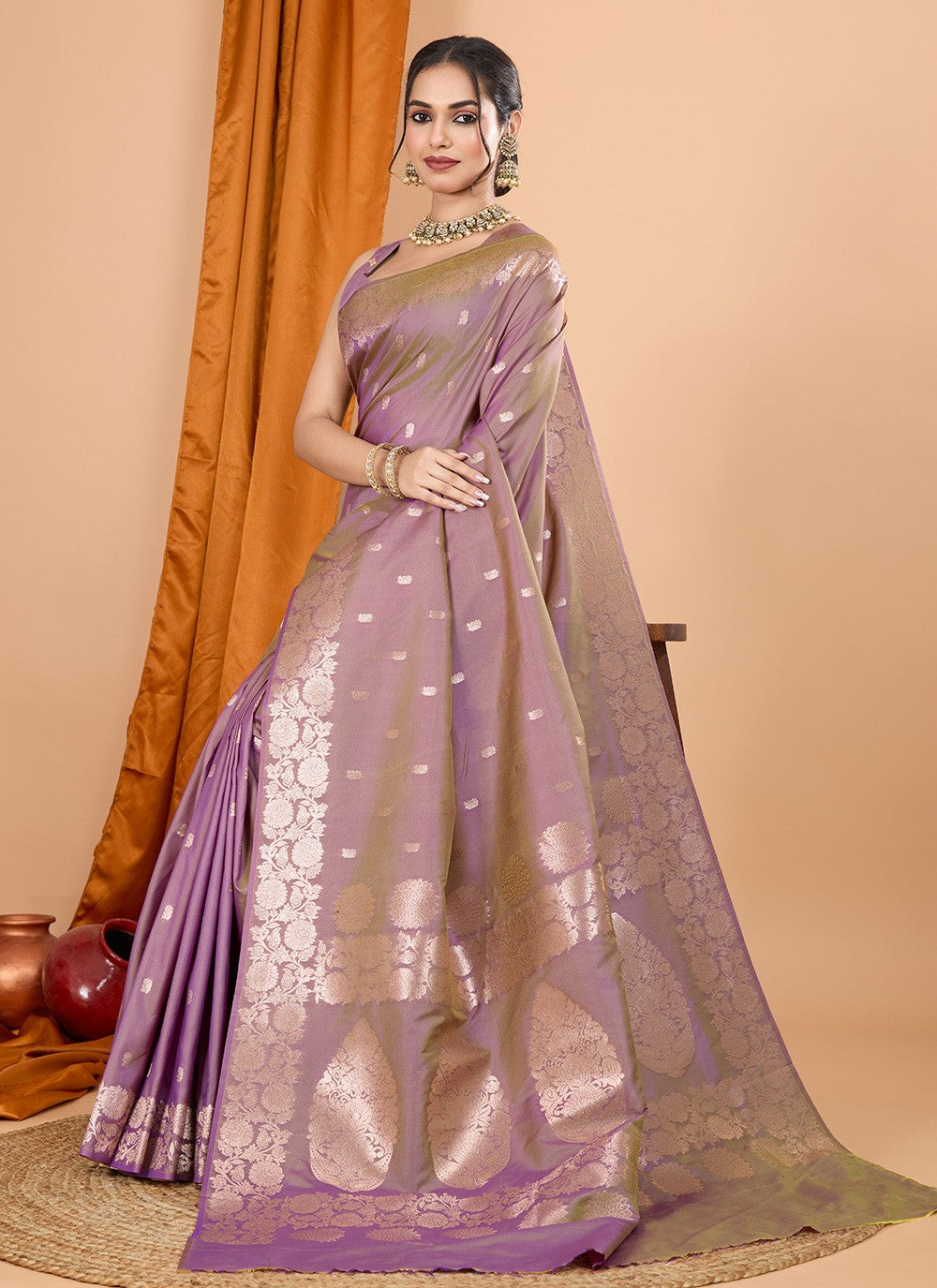 Woven Banarasi Silk Pink Trendy Saree S15069