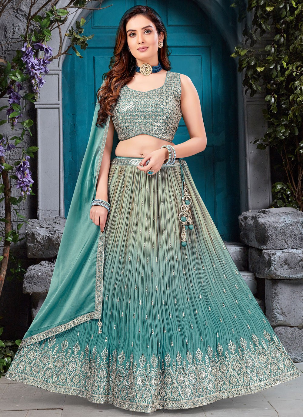 Embroidered Silk Readymade Lehenga Choli - L2627