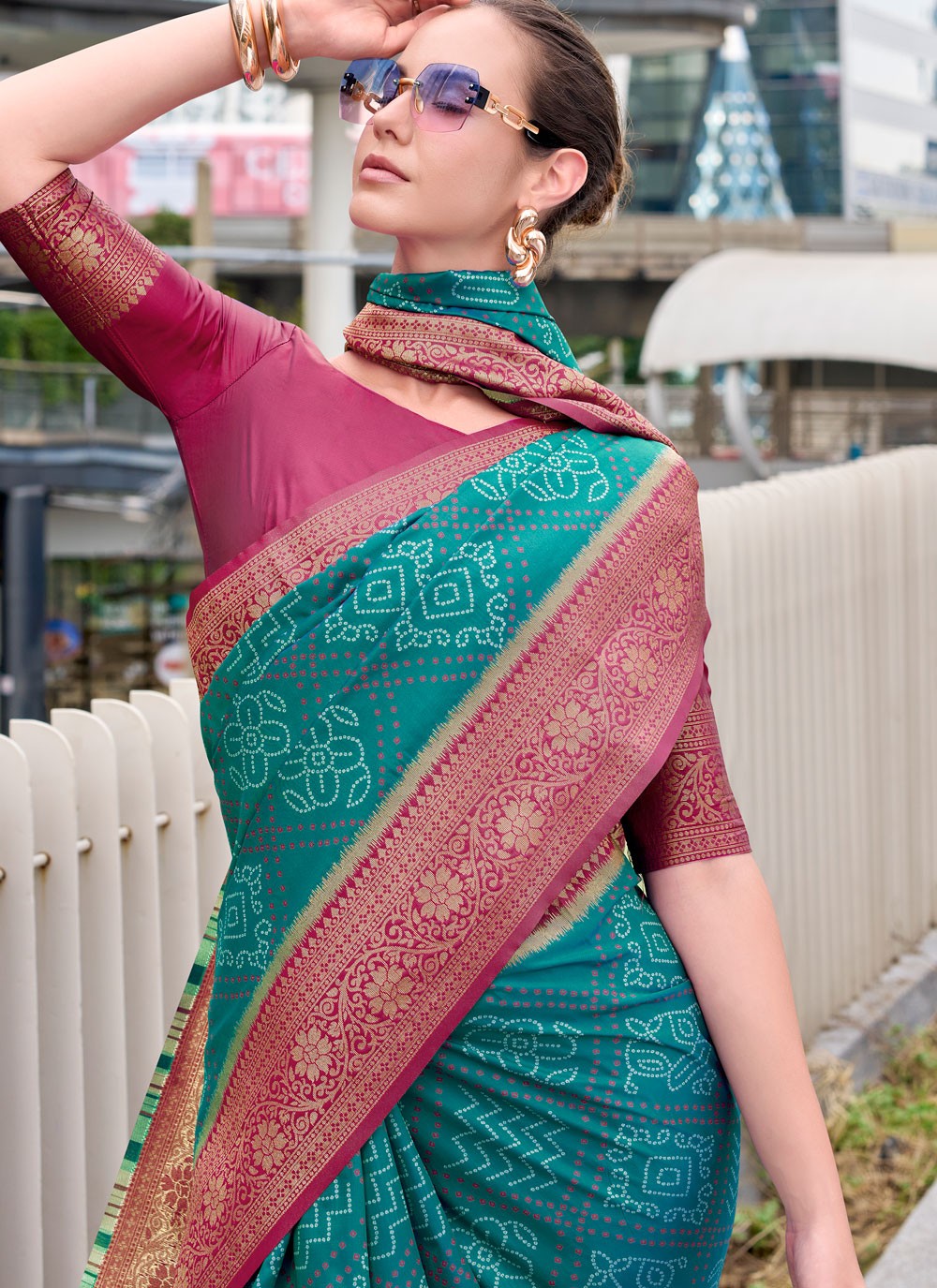 Turquoise Silk Trendy Saree Weaving Zari S18078