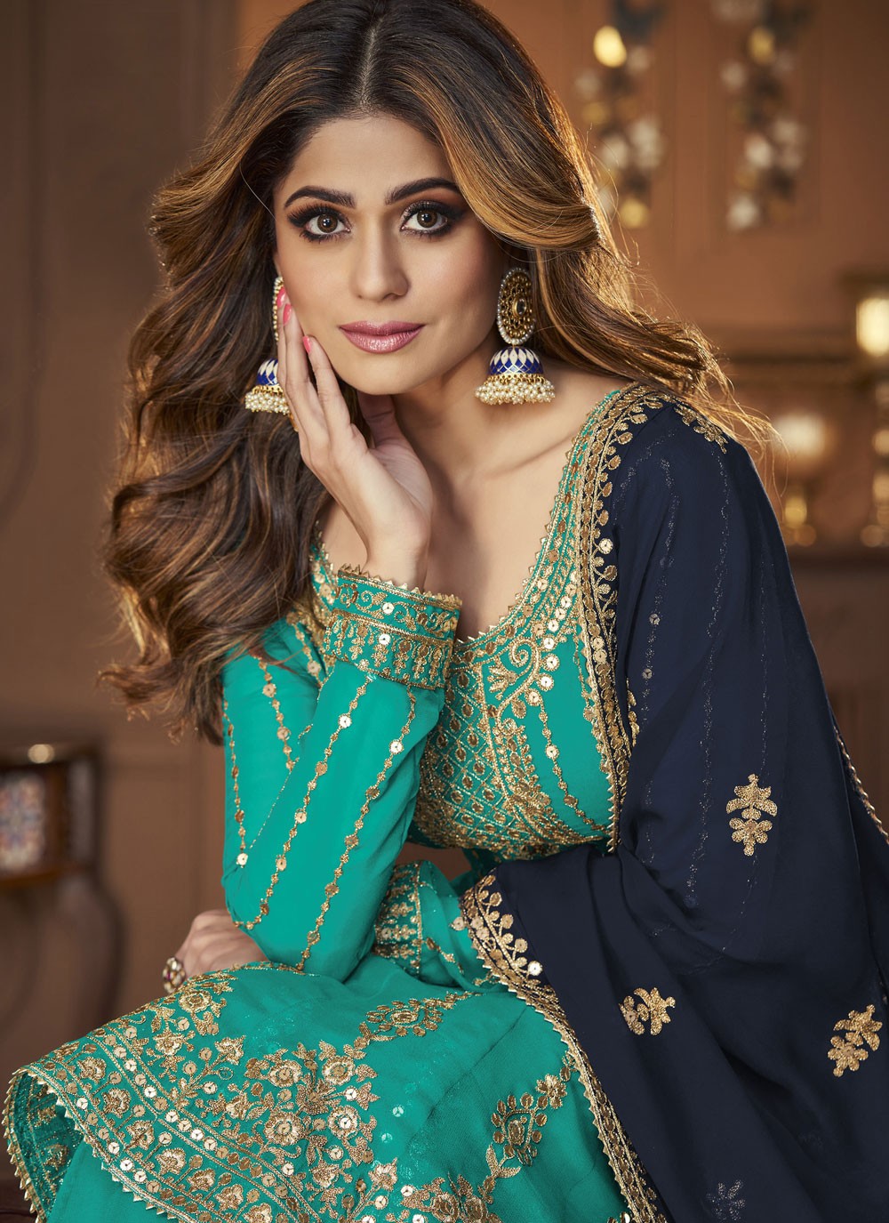 Embroidered Georgette A - Line Lehenga - L2333