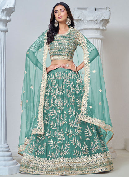Embroidered Net Lehenga - L3031