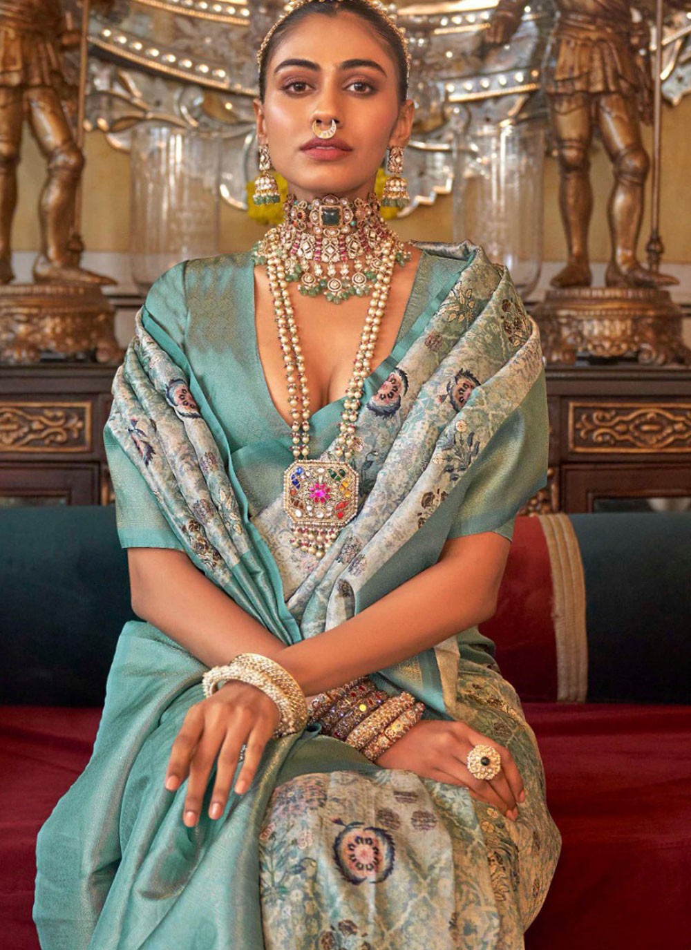 Contemporary Border Work Tussar Silk Beige, Brown Saree - S11388