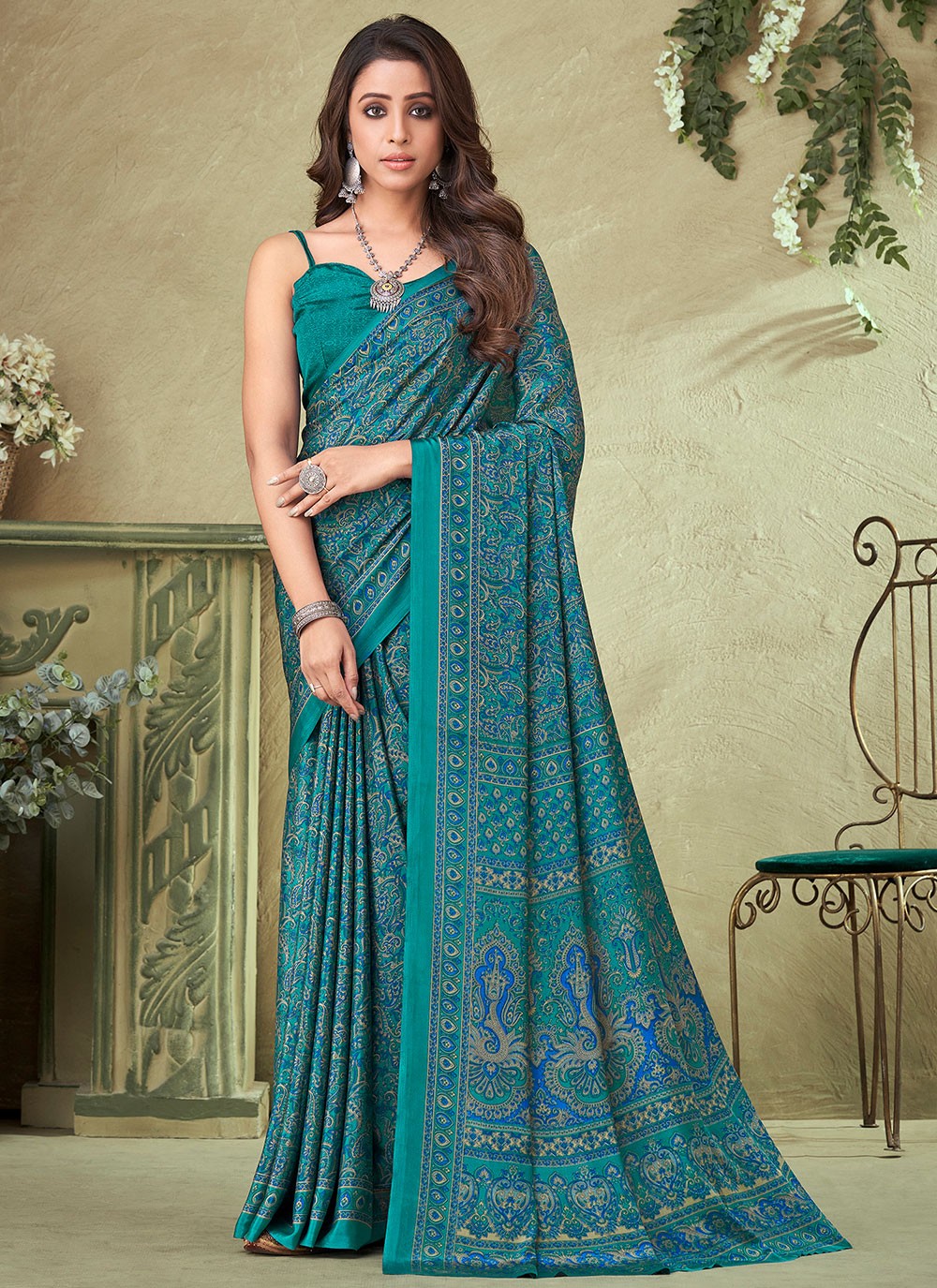 Saree Printed Crepe Silk Saree - S2614