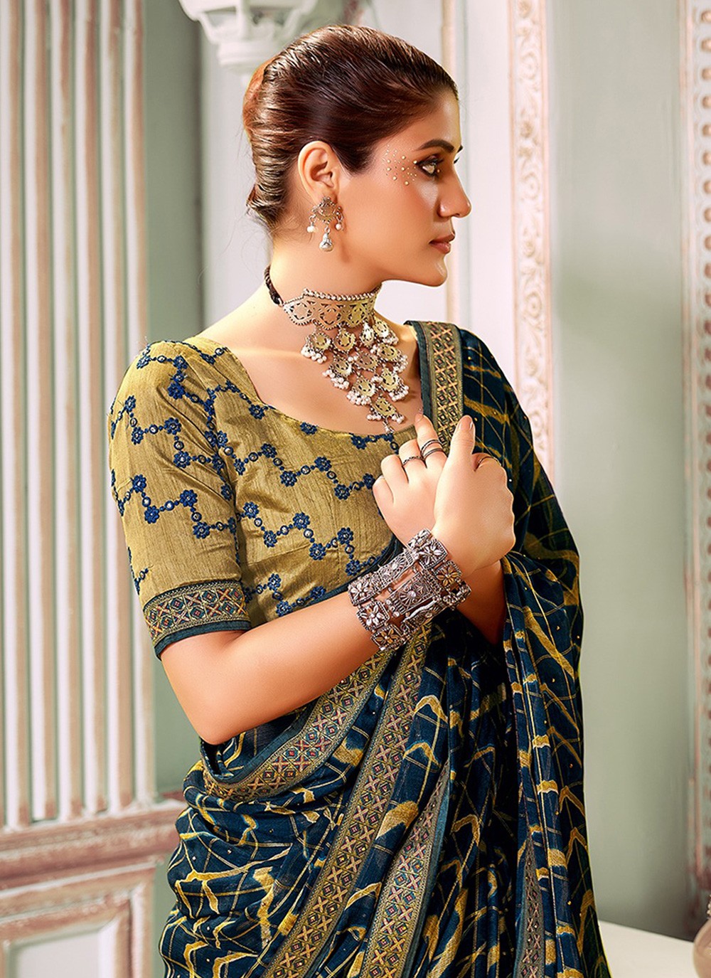 Classic Printed Silk Saree - S3189