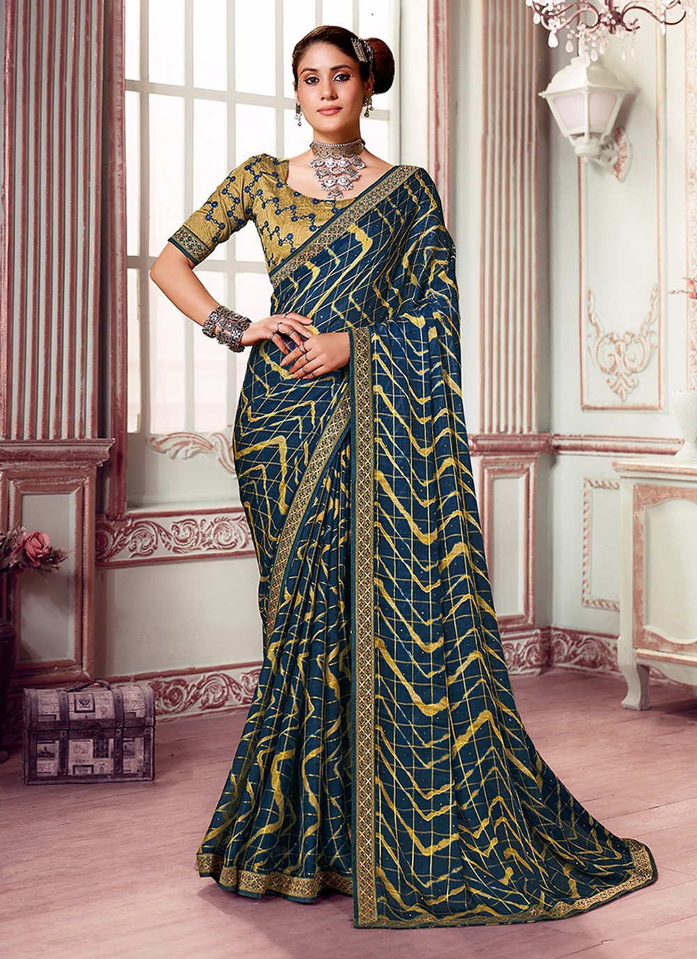 Classic Printed Silk Saree - S3189