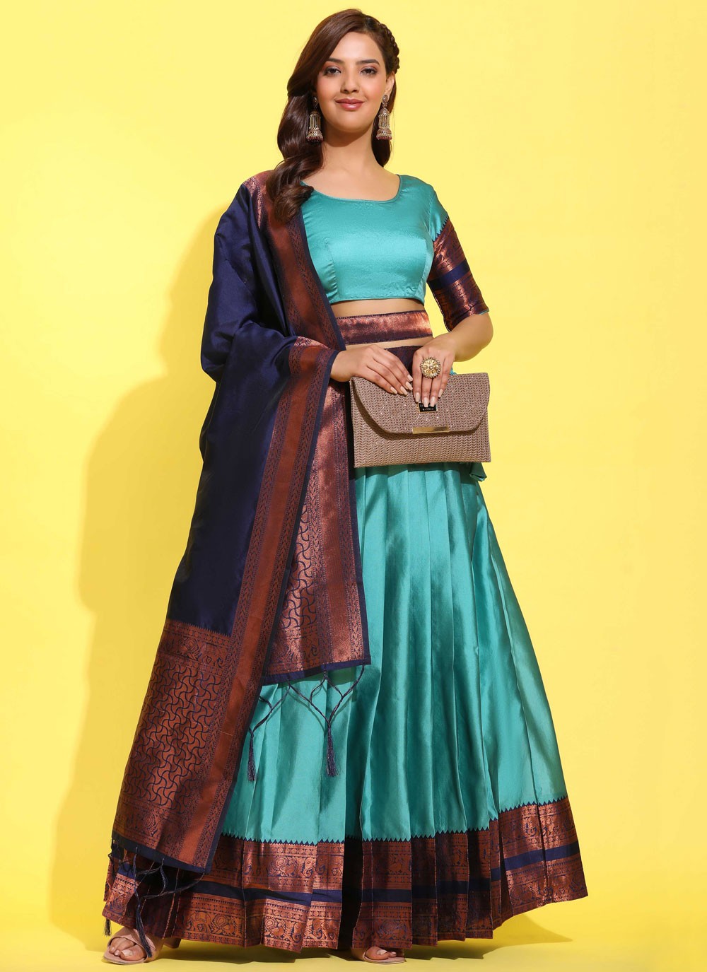 Woven Silk A - Line Lehenga - L2491