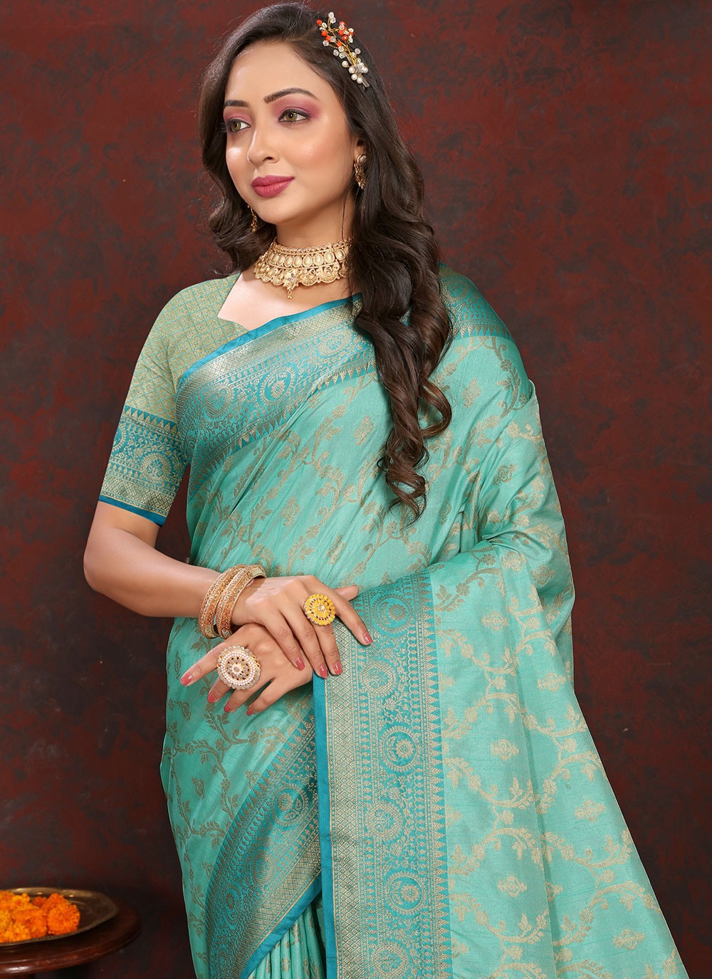 Classic Weaving Zari Katan Silk Saree - S6184