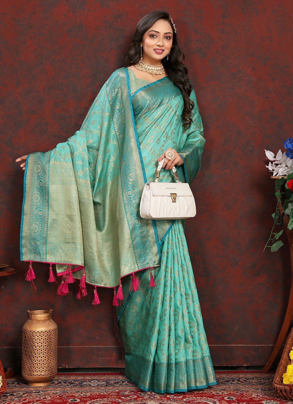 Classic Weaving Zari Katan Silk Saree - S6184