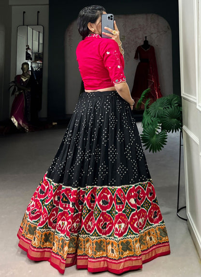 Bandhej Tussar Silk Readymade Lehenga Choli - L2925