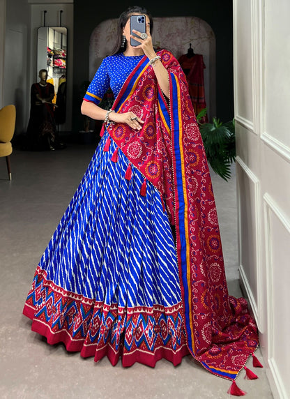 Border Work Tussar Silk A - Line Lehenga - L2054