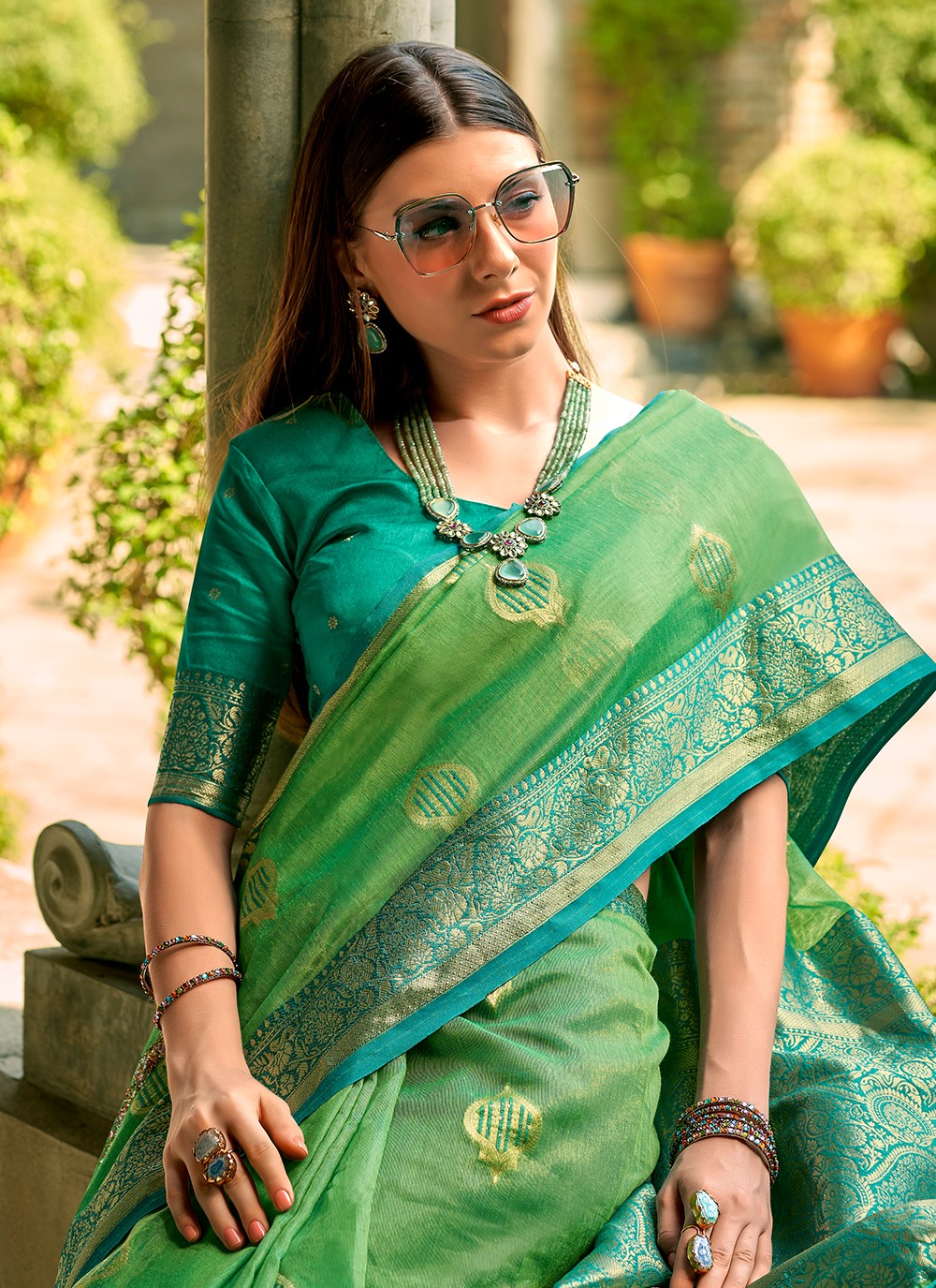 Classic Weaving Zari Tussar Silk Saree - S6021