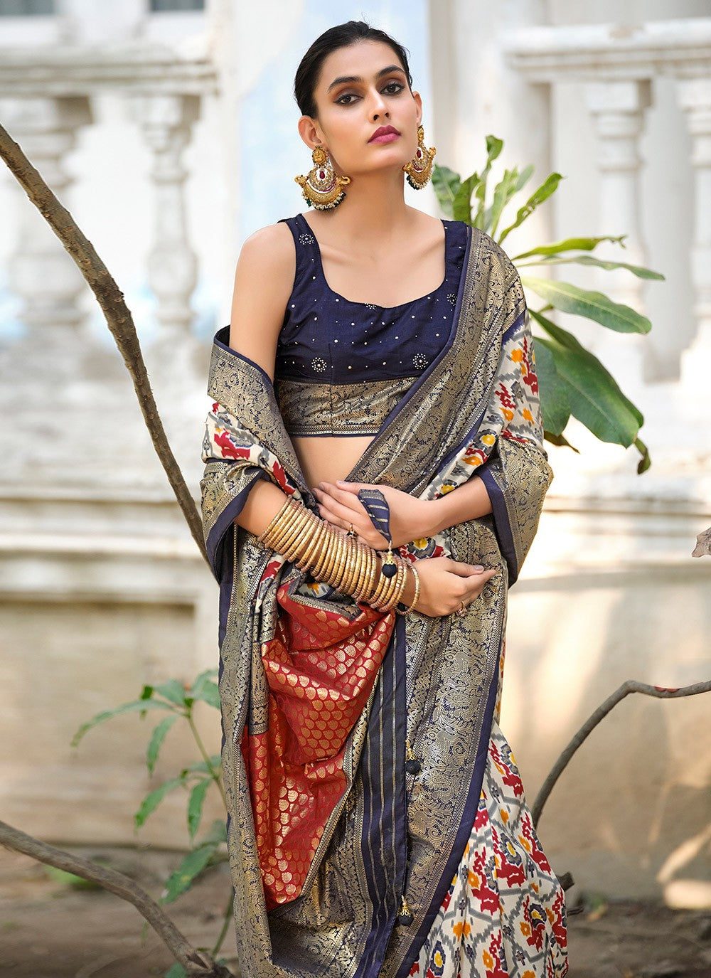 Classic Printed Tussar Silk Saree - S8996
