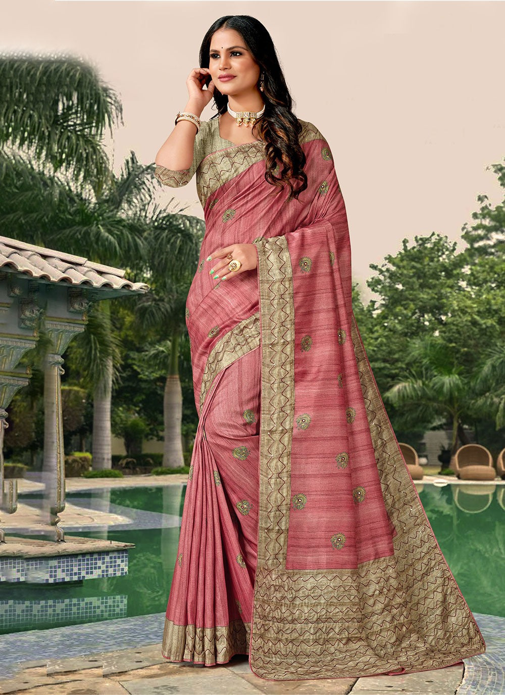 Classic Katha Tussar Silk Saree - S4590