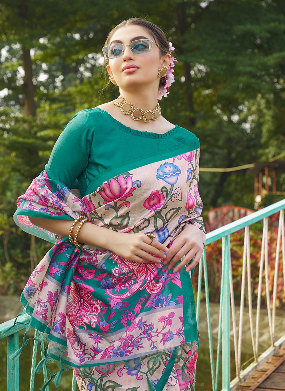 Printed Tussar Silk Saree - S12020