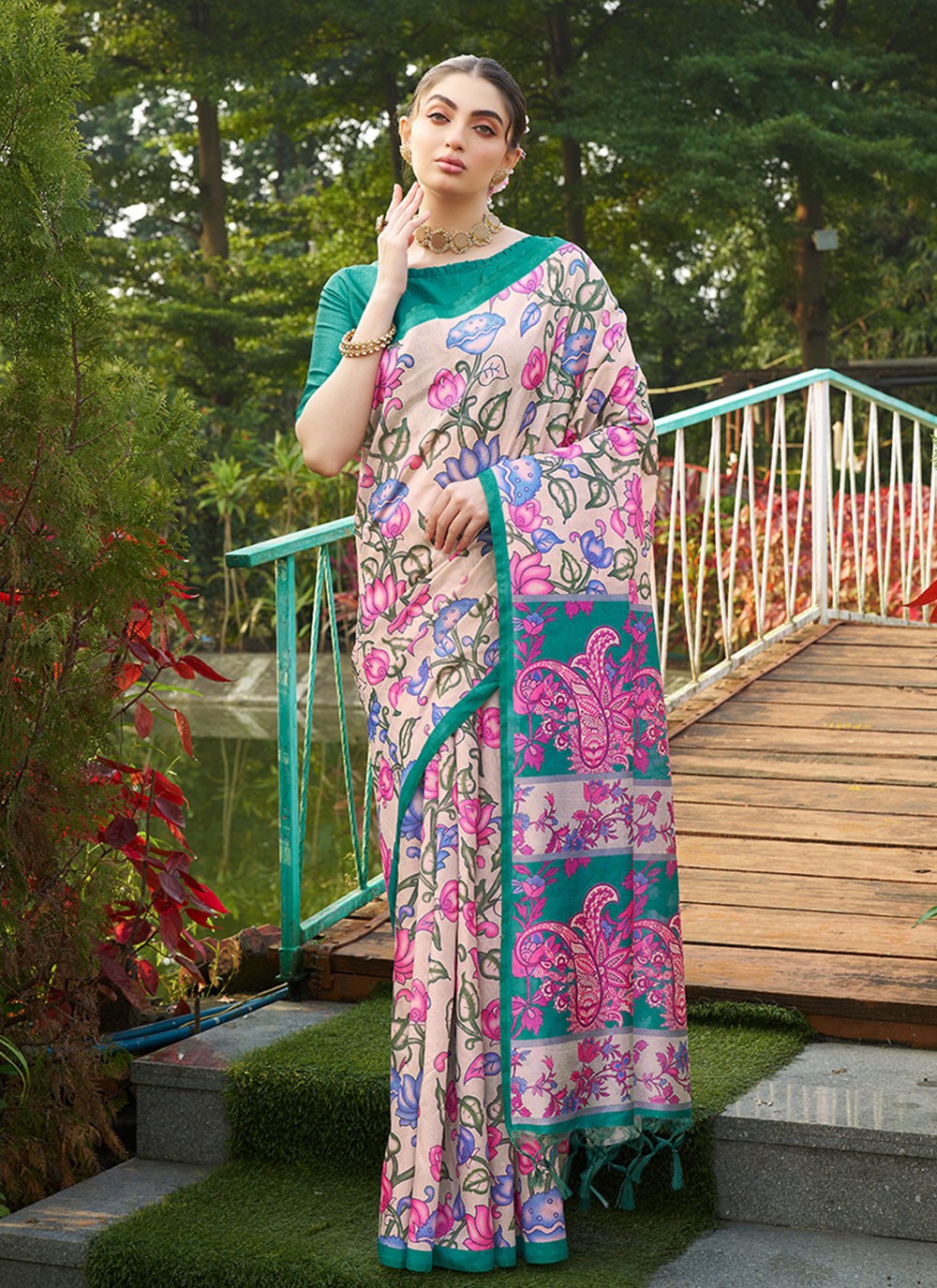 Printed Tussar Silk Saree - S12020